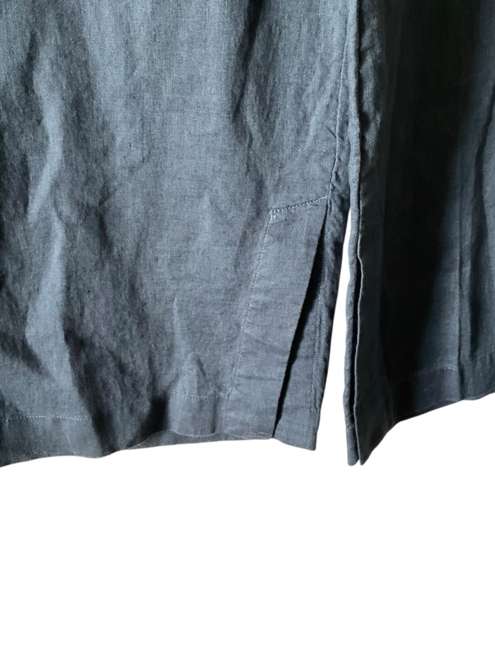 Athleta Gray Linen Wide Leg Pants Size M/P Pull-On Drawstring Casual - Picture 3 of 9